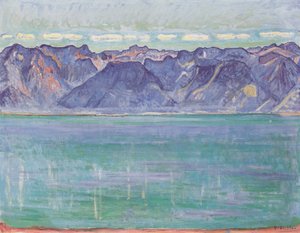 サボイ山の景色を望むジュネーブ湖 作： Ferdinand Hodler
